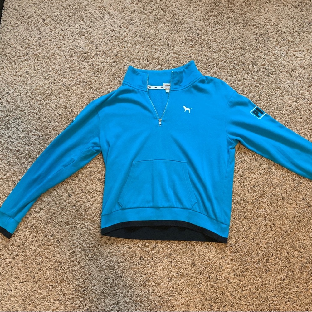 Blue quarter zip sweatshirt